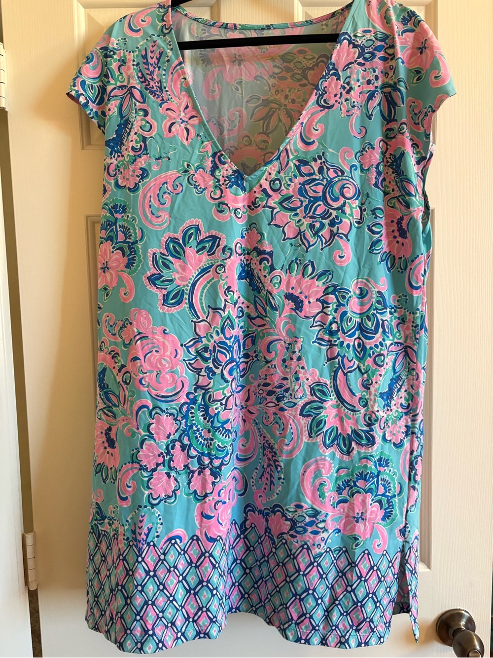 Lilly Pulitzer Talli Coverup Blue Horizon Jungle Sunrise print